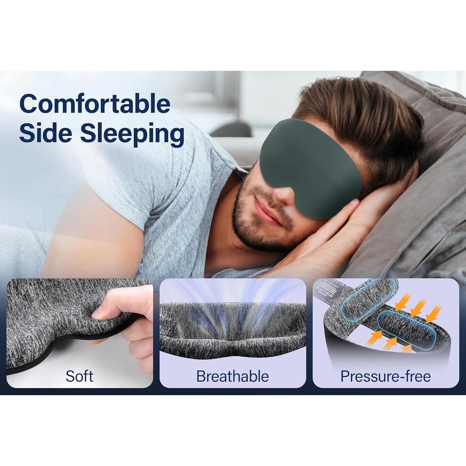 Máscara de Sueño Blackout 3D LC-dolida, Suave y Ajustable