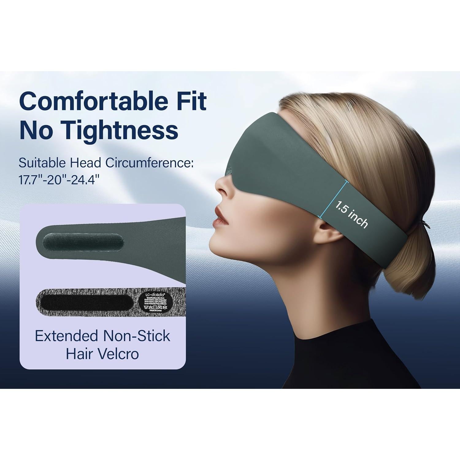 Máscara de Sueño Blackout 3D LC-dolida, Suave y Ajustable