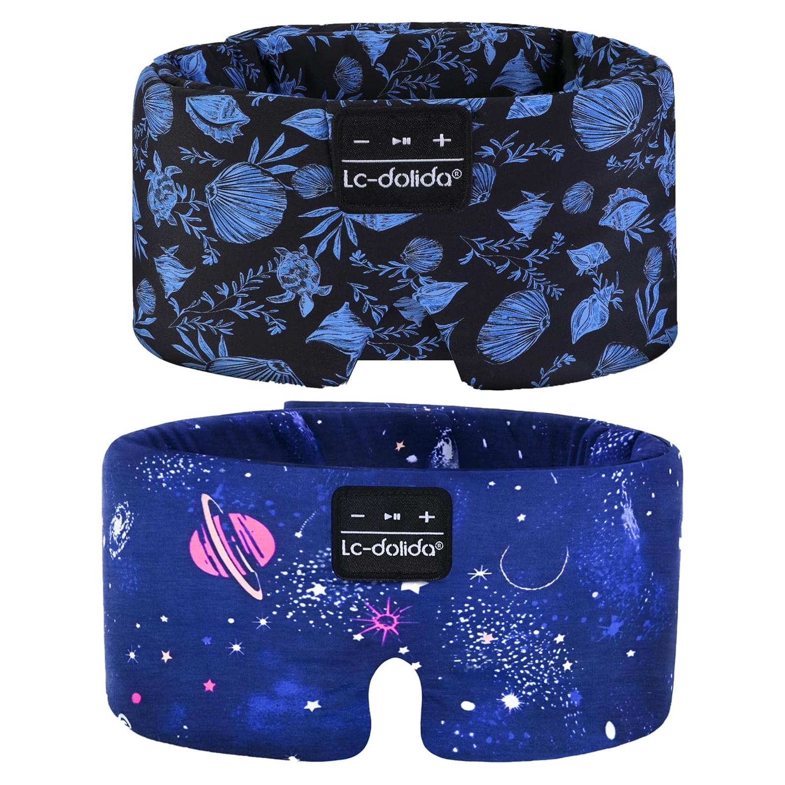 Máscara de Sueño Bluetooth LC-dolida Seda Extra Grande 100% Oscura