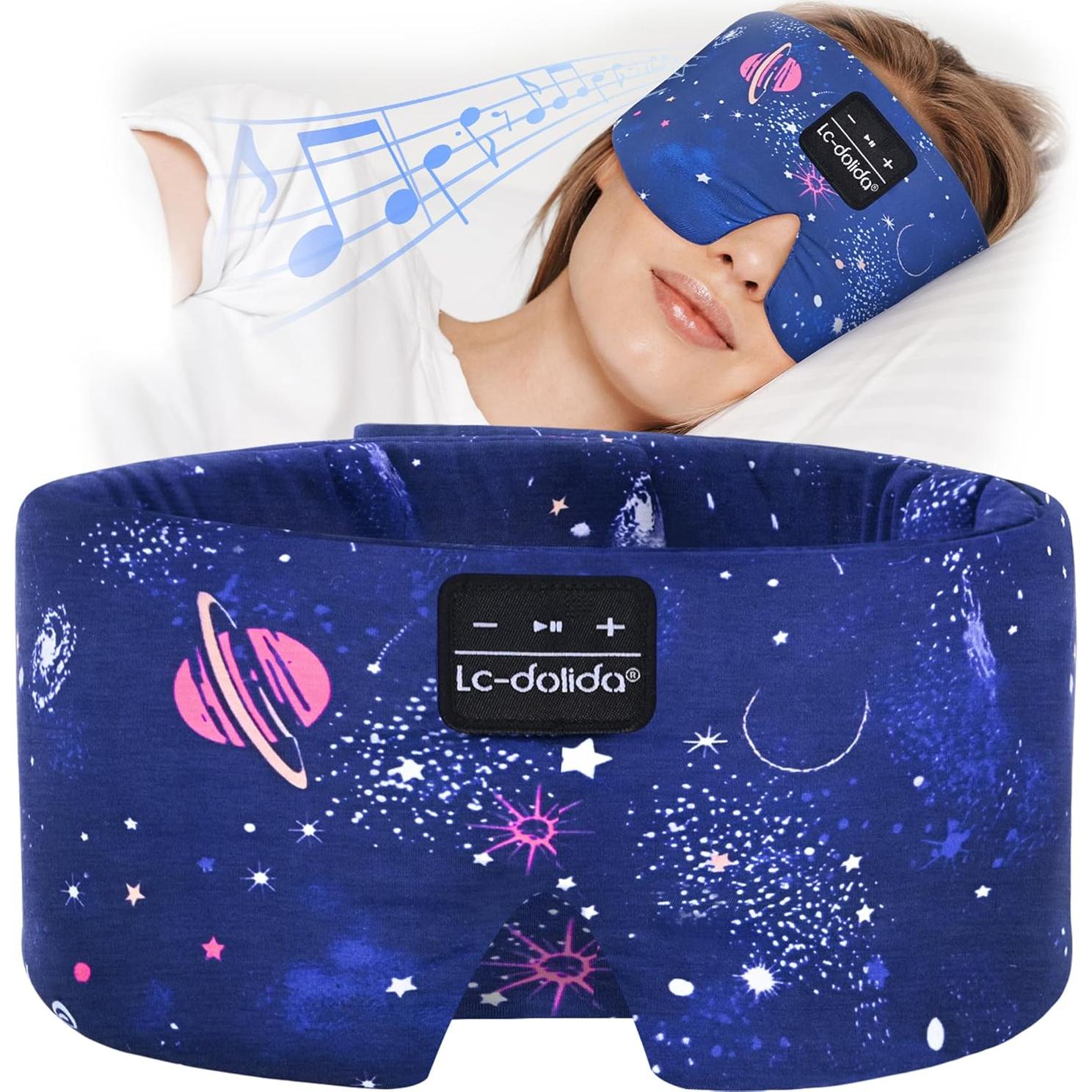 Máscara de Sueño Bluetooth LC-dolida Seda Extra Grande 100% Oscura