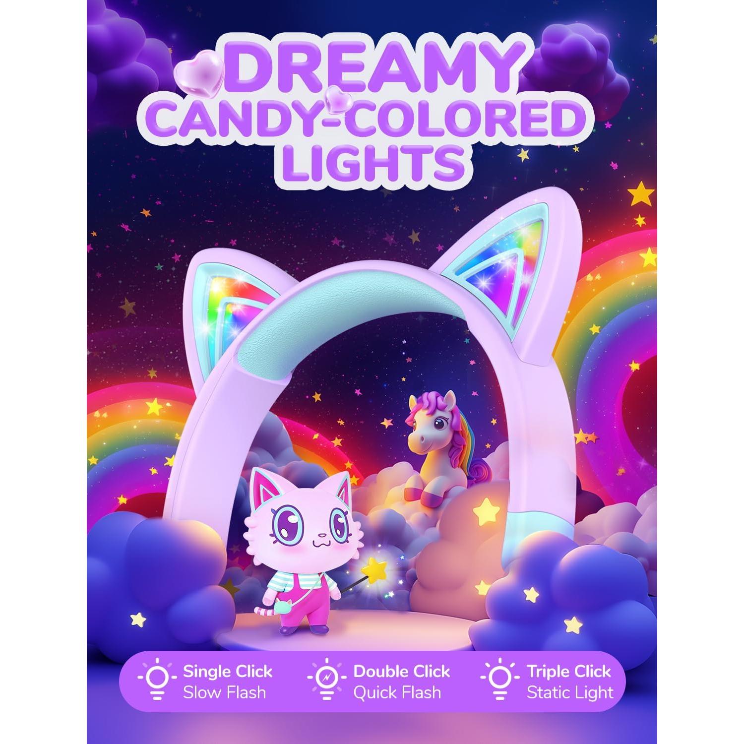 Auriculares Bluetooth iClever Galletas Maullido Niños 60H