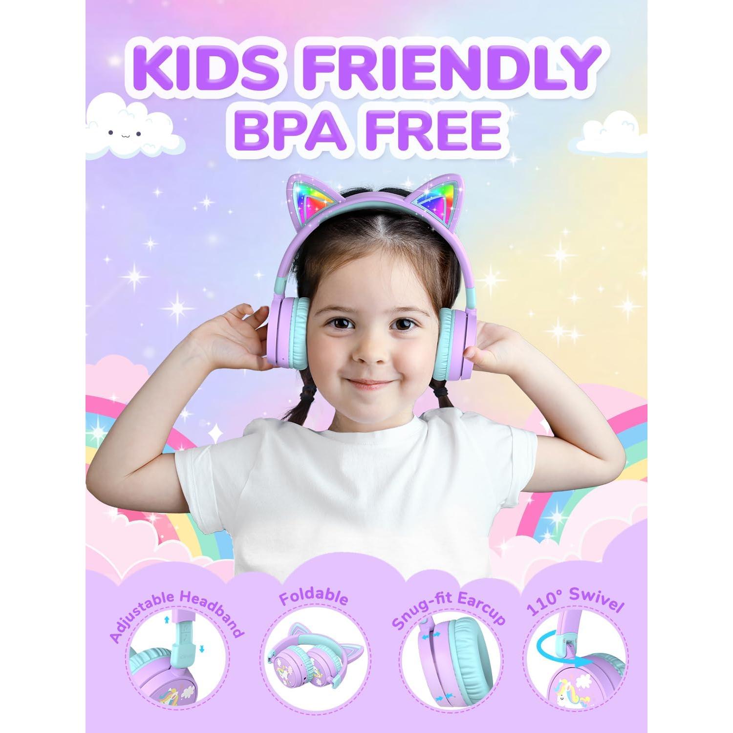 Auriculares Bluetooth iClever Galletas Maullido Niños 60H