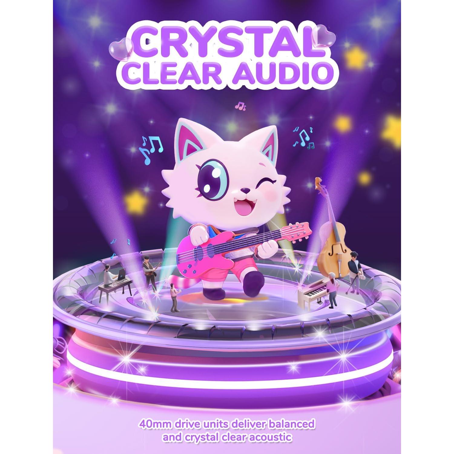 Auriculares Bluetooth iClever Galletas Maullido Niños 60H