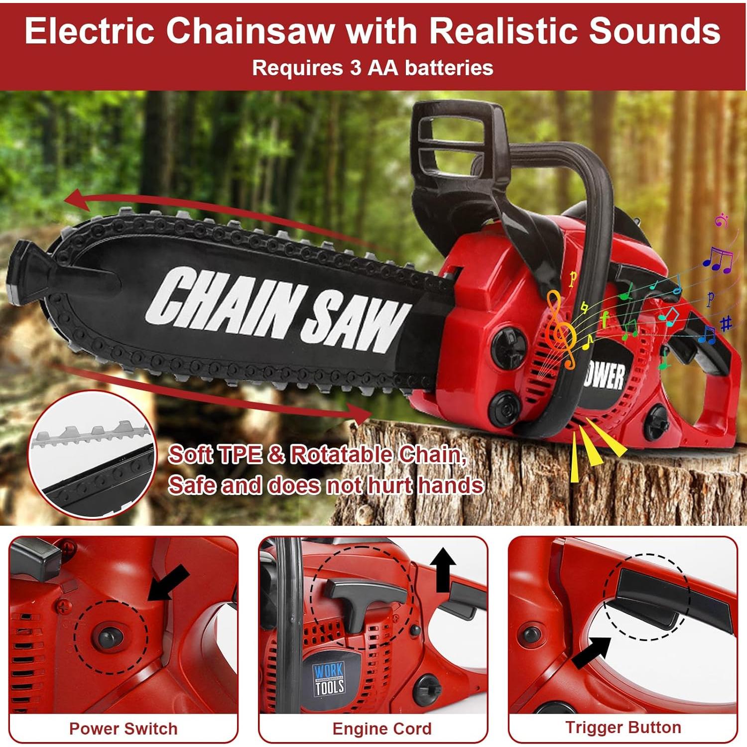 Juego de Herramientas Vextronic 36 PCS para Niños con Motocierra