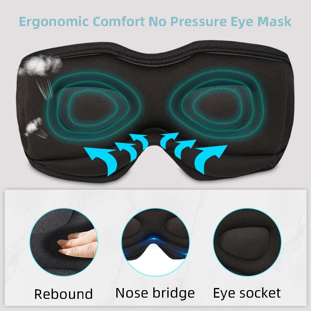 Máscara de Sueño Inalámbrica SYPVRY Rosa con Auriculares Bluetooth