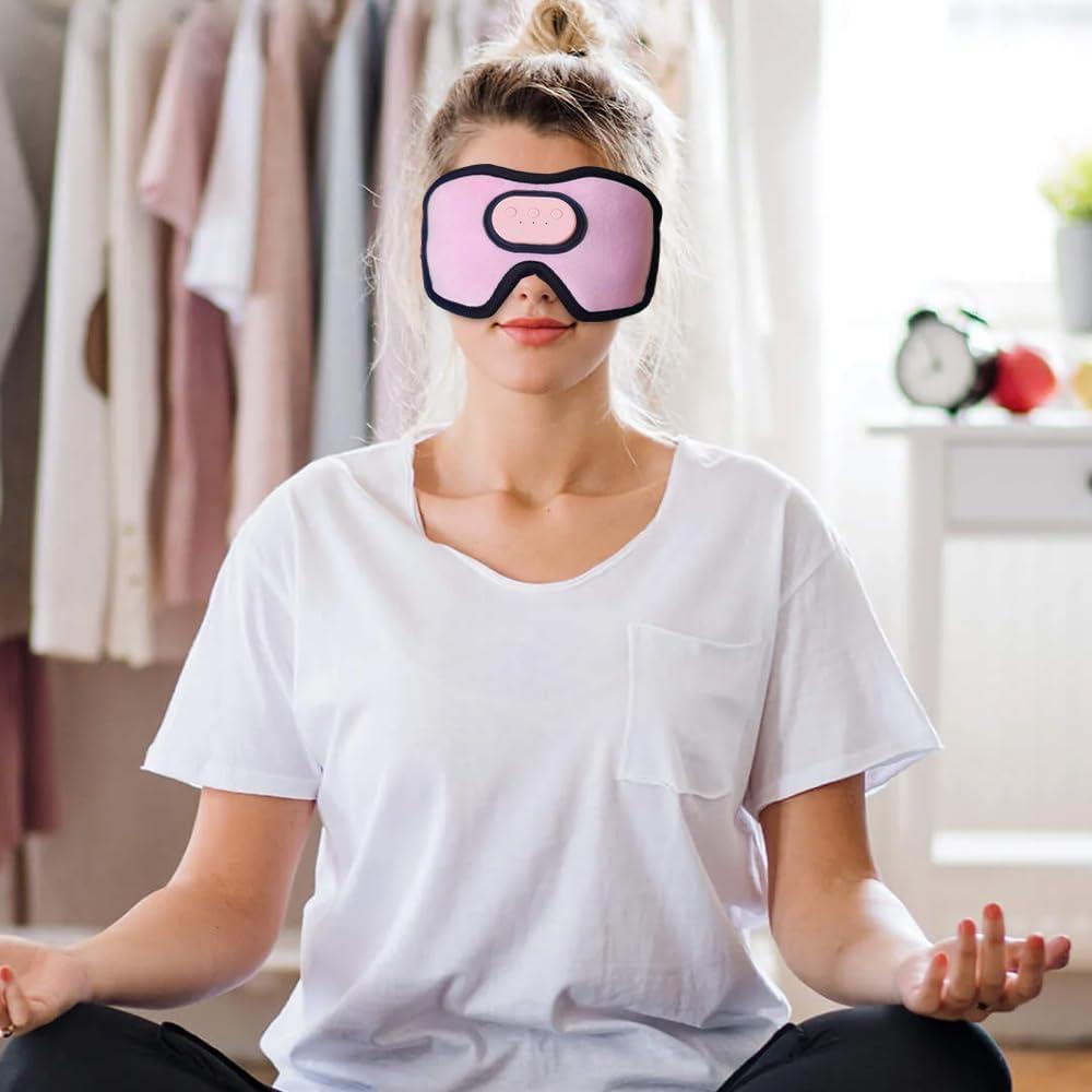 Máscara de Sueño Inalámbrica SYPVRY Rosa con Auriculares Bluetooth