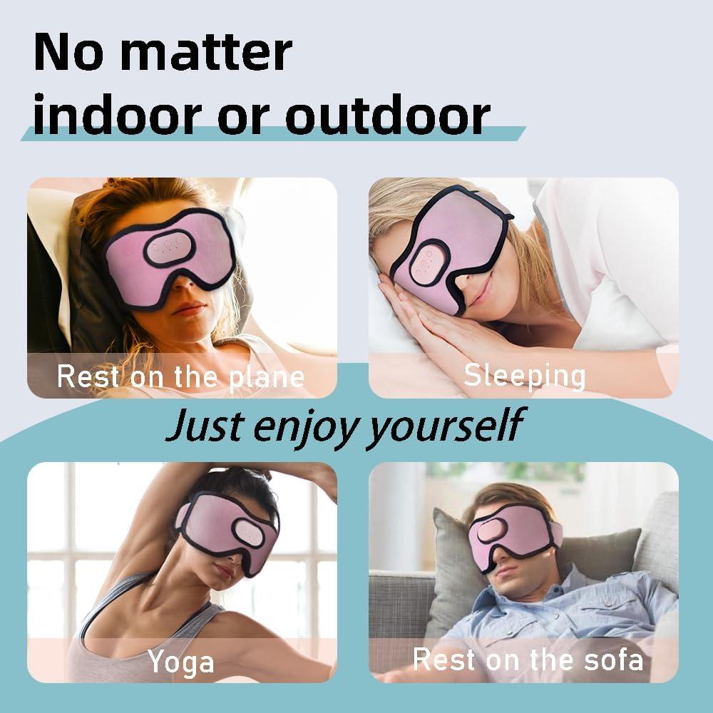 Máscara de Sueño Inalámbrica SYPVRY Rosa con Auriculares Bluetooth