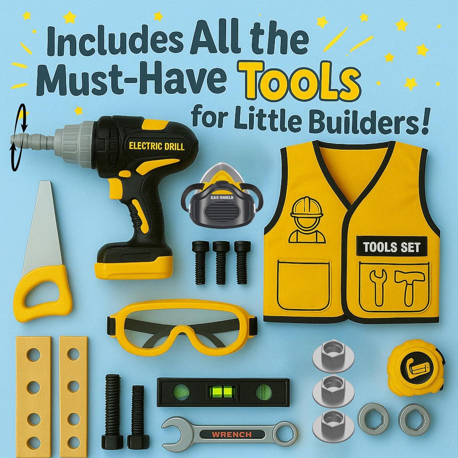 Juego de Herramientas para Niños TOMLEON con Maletín 0.68kg