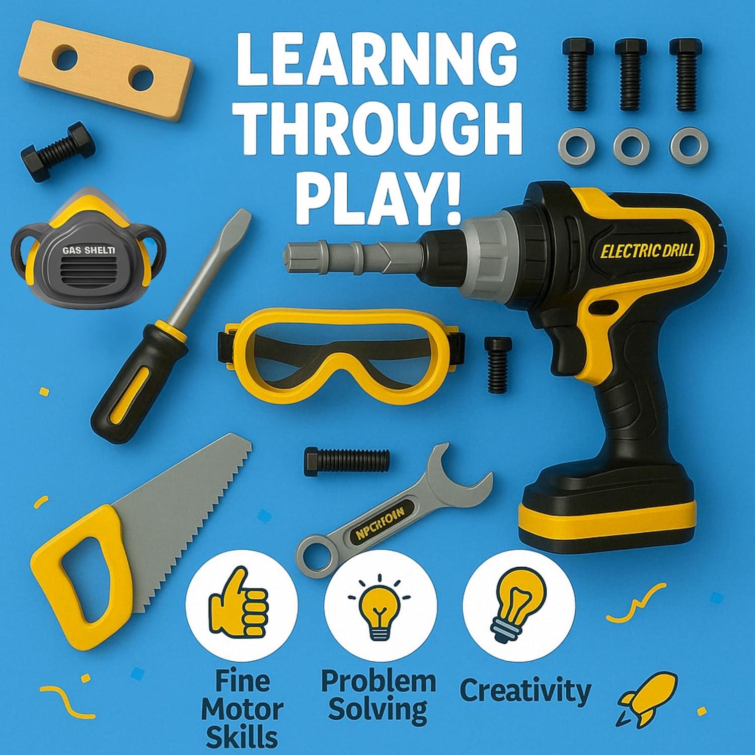 Juego de Herramientas para Niños TOMLEON con Maletín 0.68kg