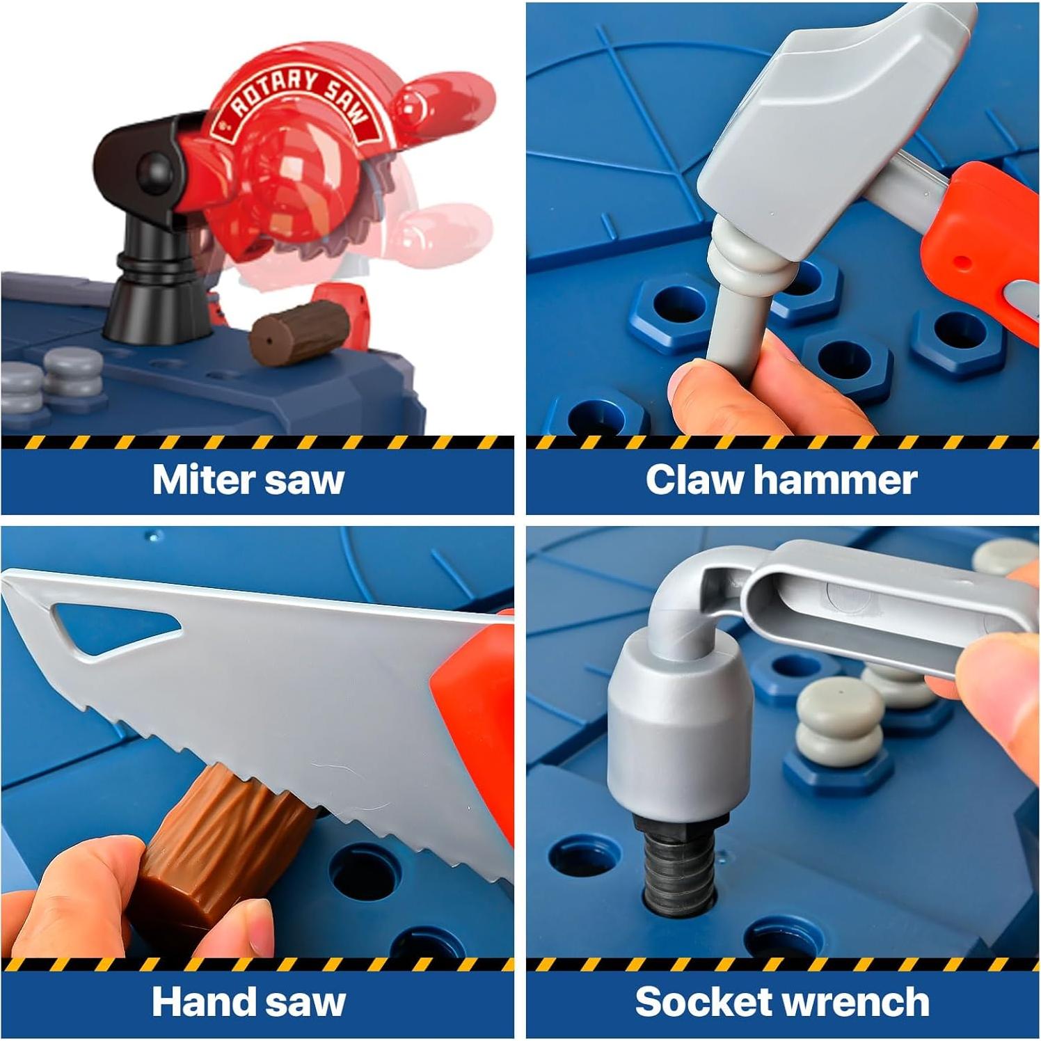 Juego de Banco de Herramientas MUGEYMYD para Niños 66 Acc.