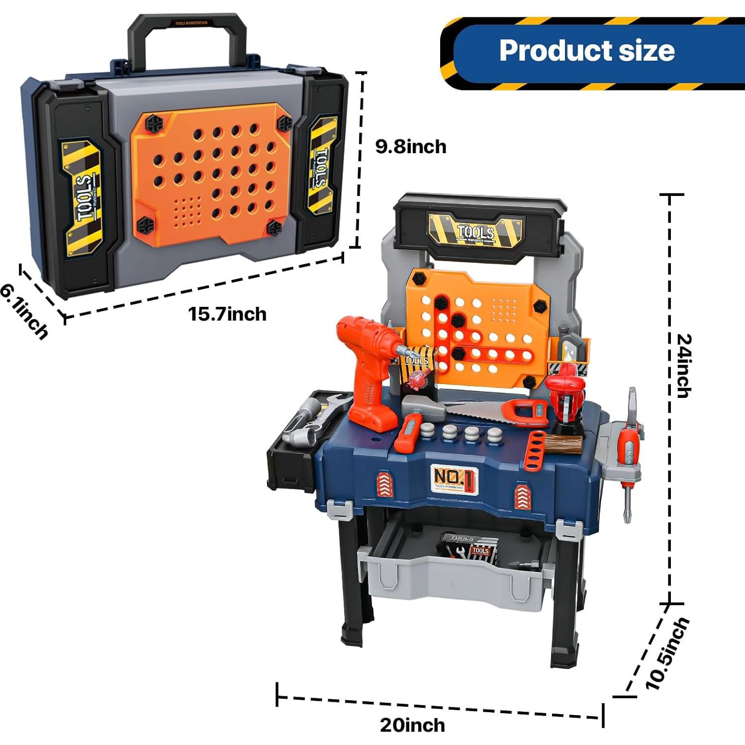 Juego de Banco de Herramientas MUGEYMYD para Niños 66 Acc.