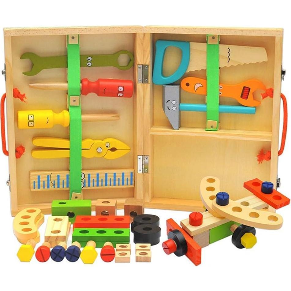 KIDWILL Kit de Herramientas de Madera 36 Piezas para Niños