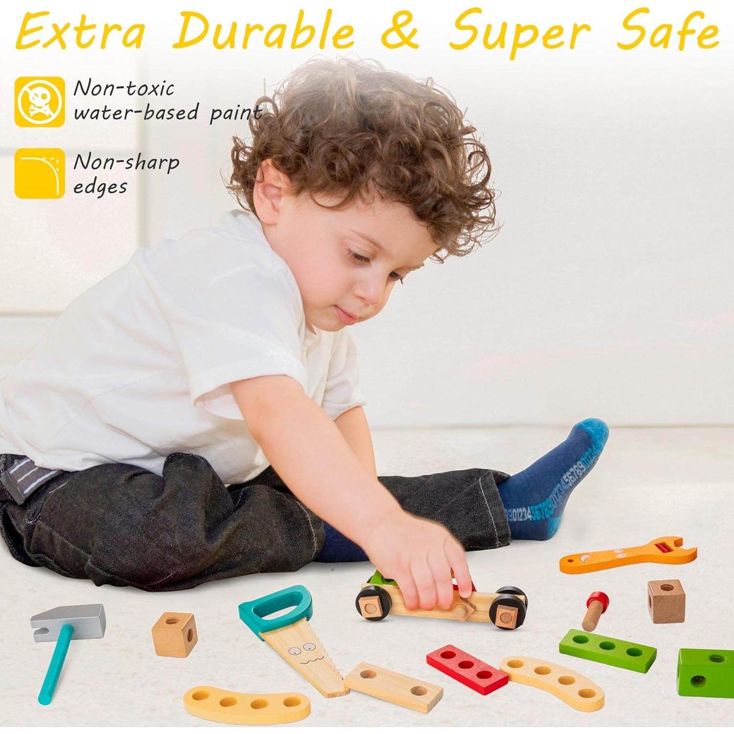 KIDWILL Kit de Herramientas de Madera 36 Piezas para Niños