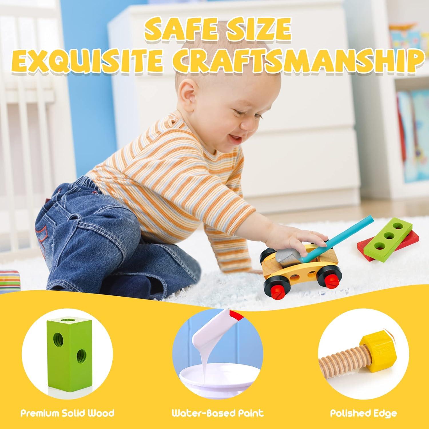 KIDWILL Kit de Herramientas de Madera 36 Piezas para Niños