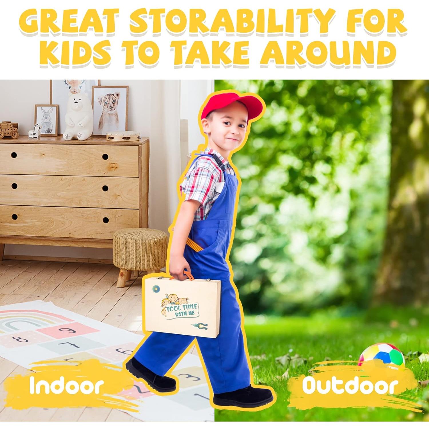 KIDWILL Kit de Herramientas de Madera 36 Piezas para Niños