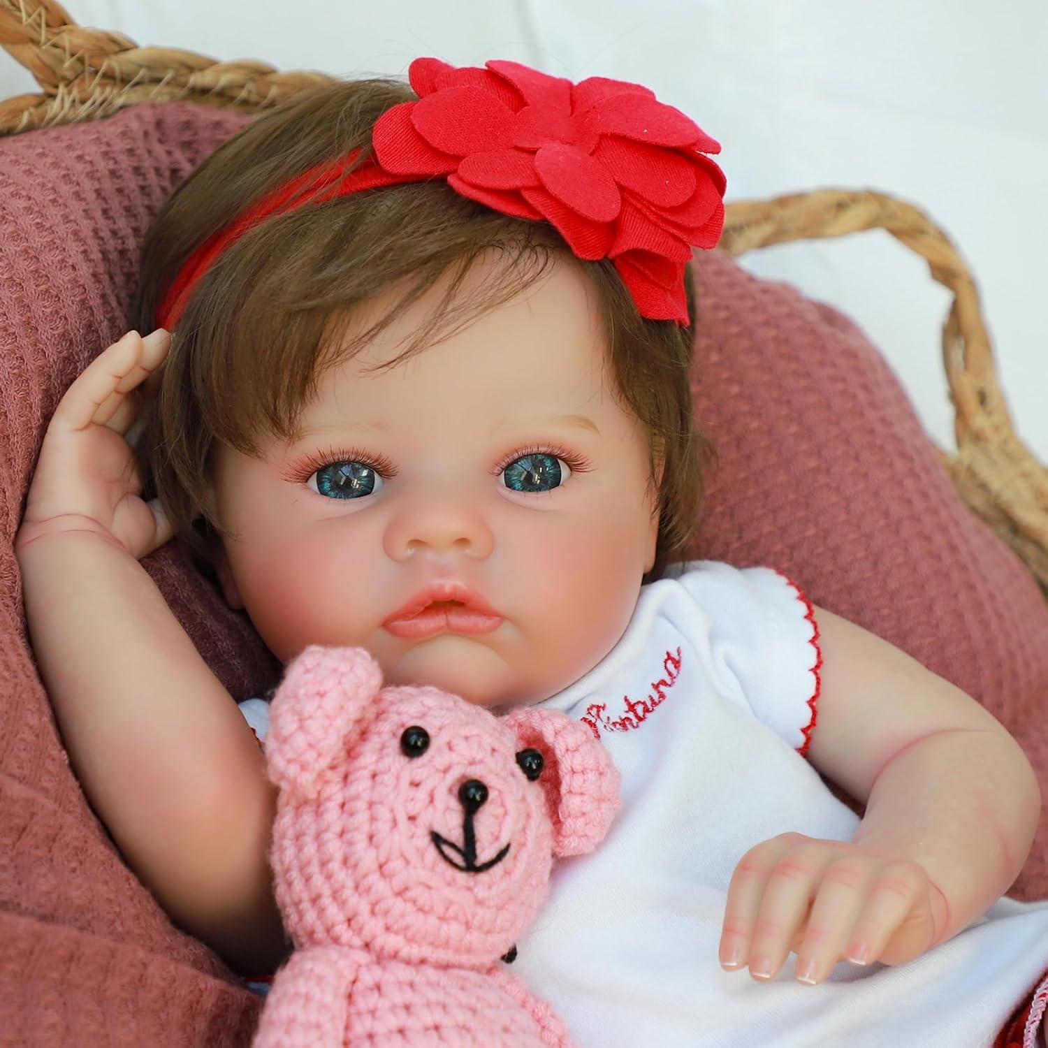 Muñeca de Bebé Realista SCOM 45 cm Silicona para Niños 3+