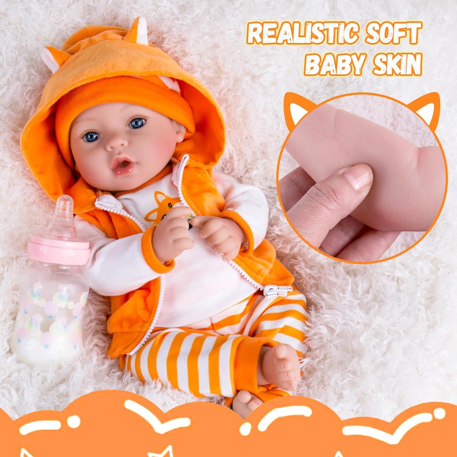 Muñeca Reborn Aori 45.72 cm Realista para Niños y Padres