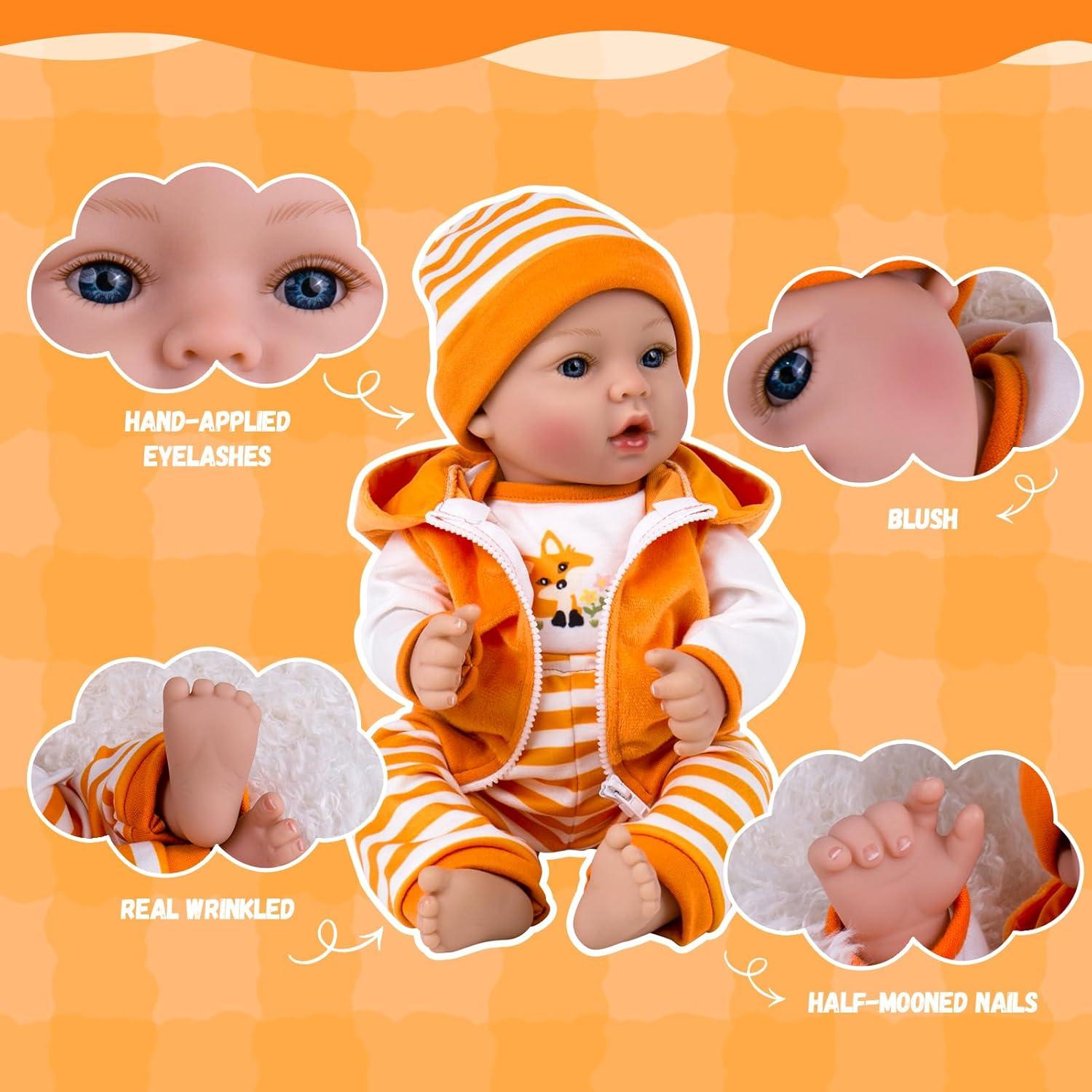 Muñeca Reborn Aori 45.72 cm Realista para Niños y Padres