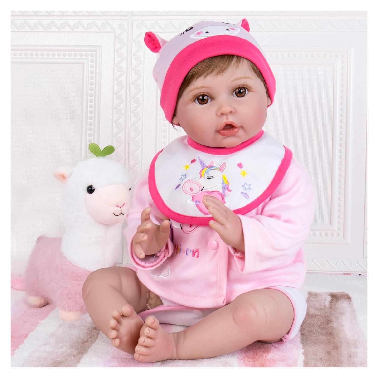 Muñeca de Bebé Reborn Aori 55.88 cm Realista con Peso