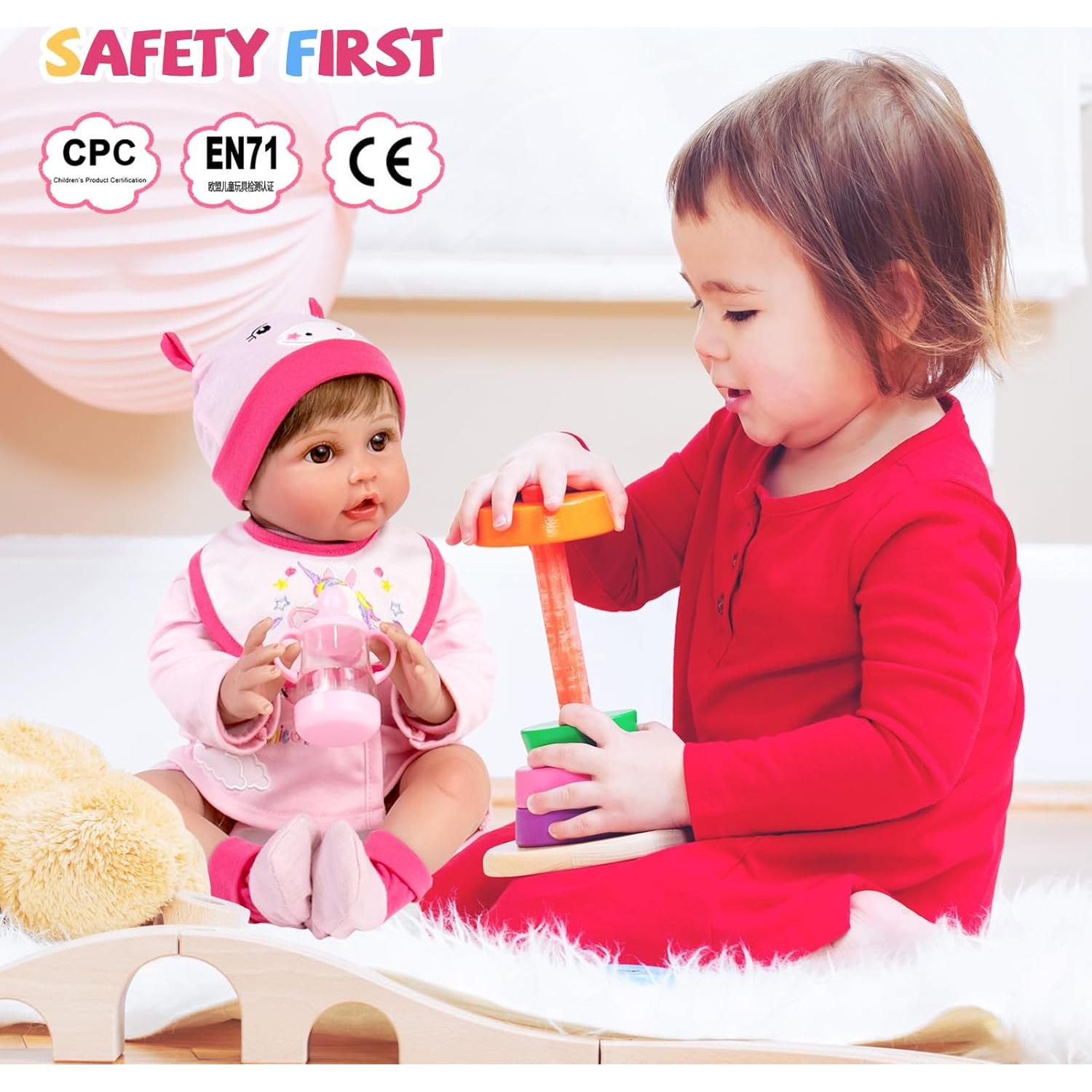 Muñeca de Bebé Reborn Aori 55.88 cm Realista con Peso