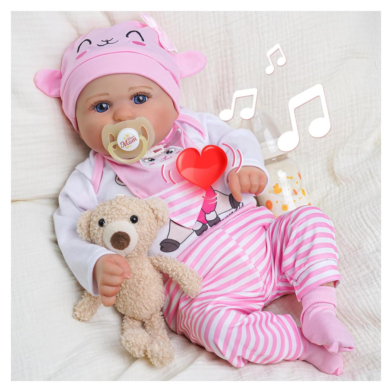 Muñeca Reborn BABESIDE Bailyn 50 cm con Sonido y Accesorios