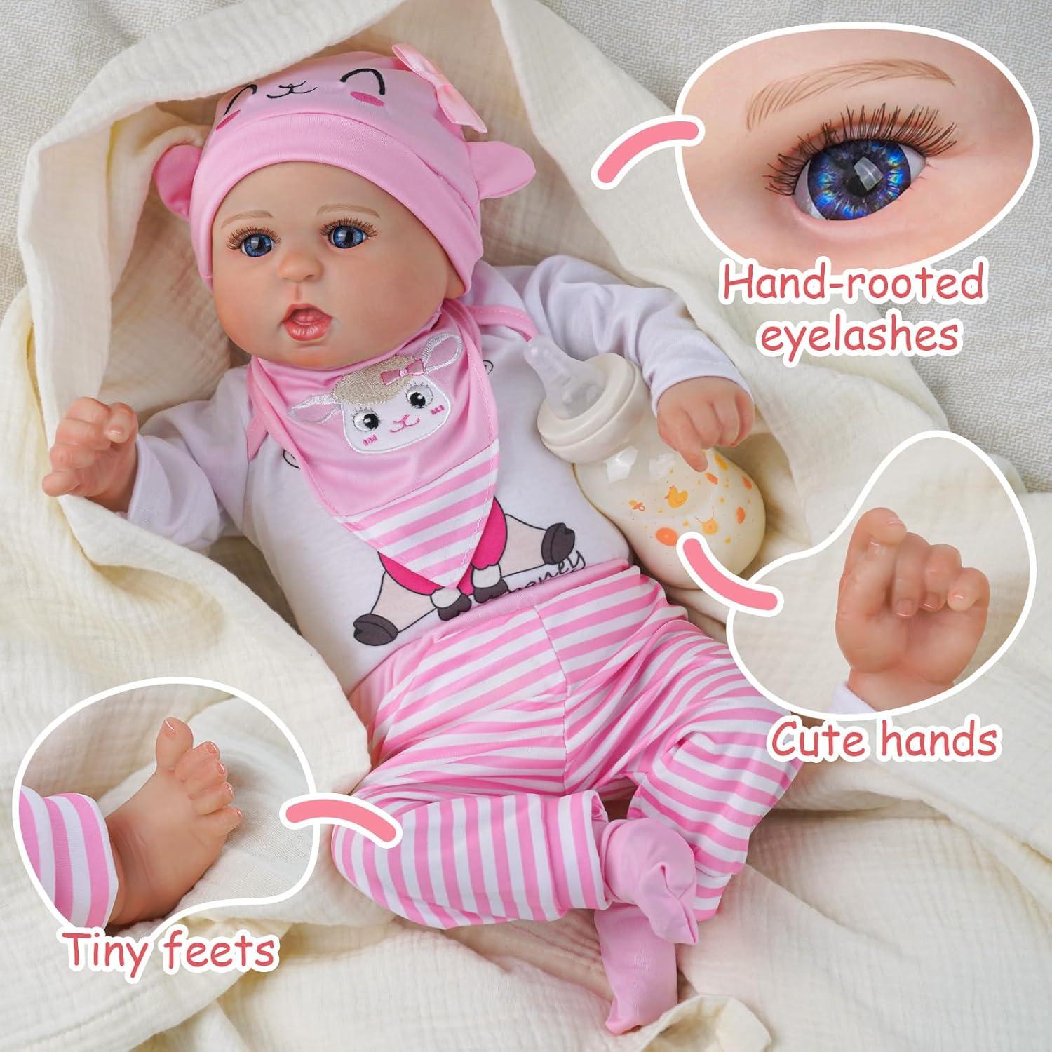 Muñeca Reborn BABESIDE Bailyn 50 cm con Sonido y Accesorios