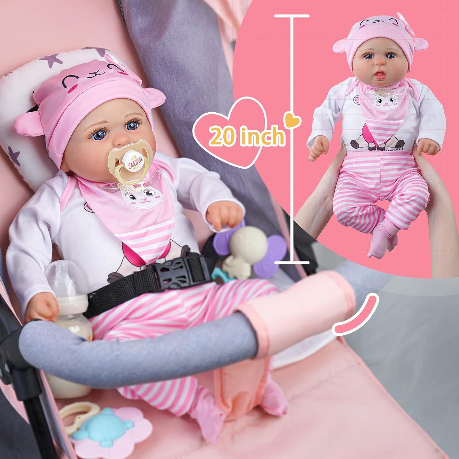 Muñeca Reborn BABESIDE Bailyn 50 cm con Sonido y Accesorios