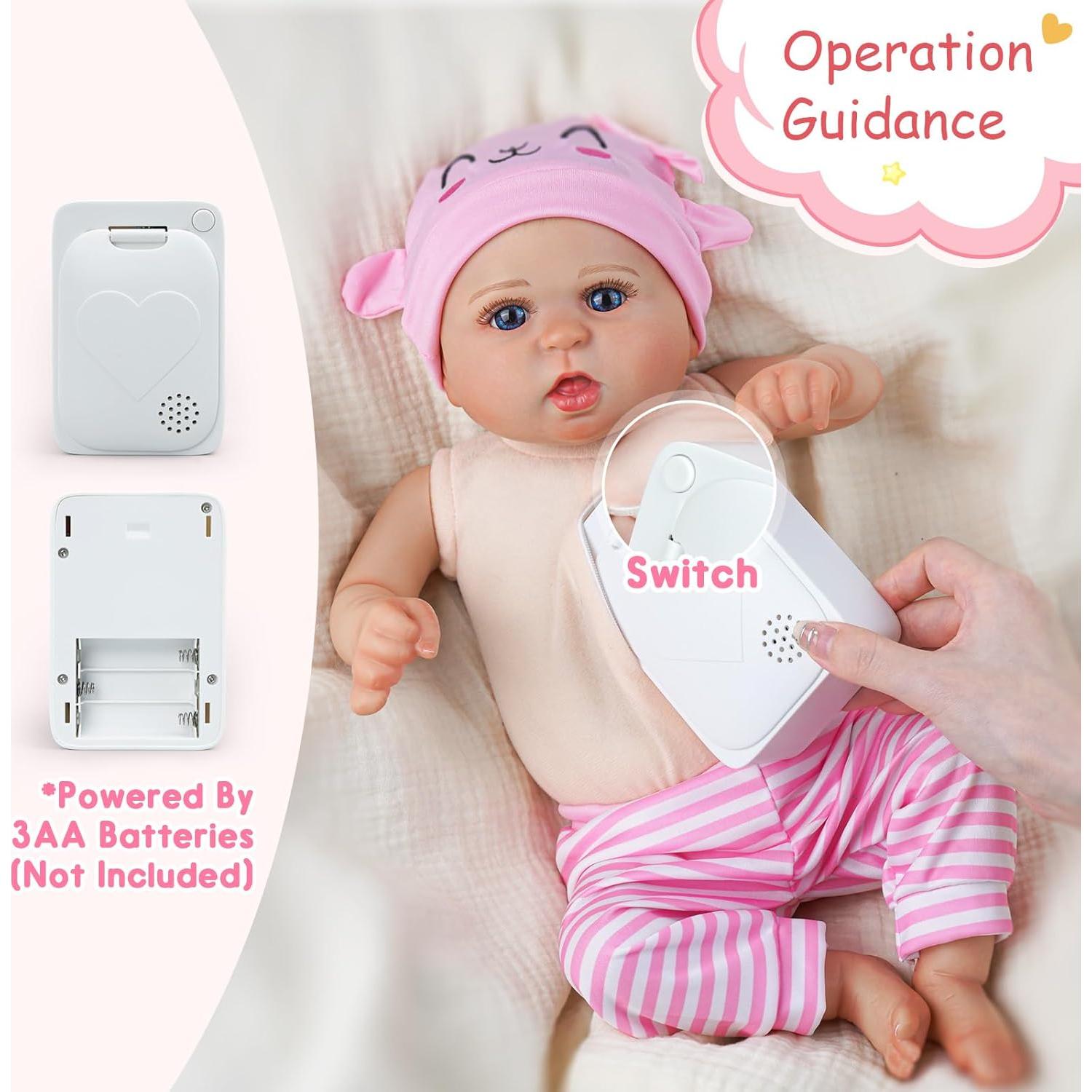 Muñeca Reborn BABESIDE Bailyn 50 cm con Sonido y Accesorios