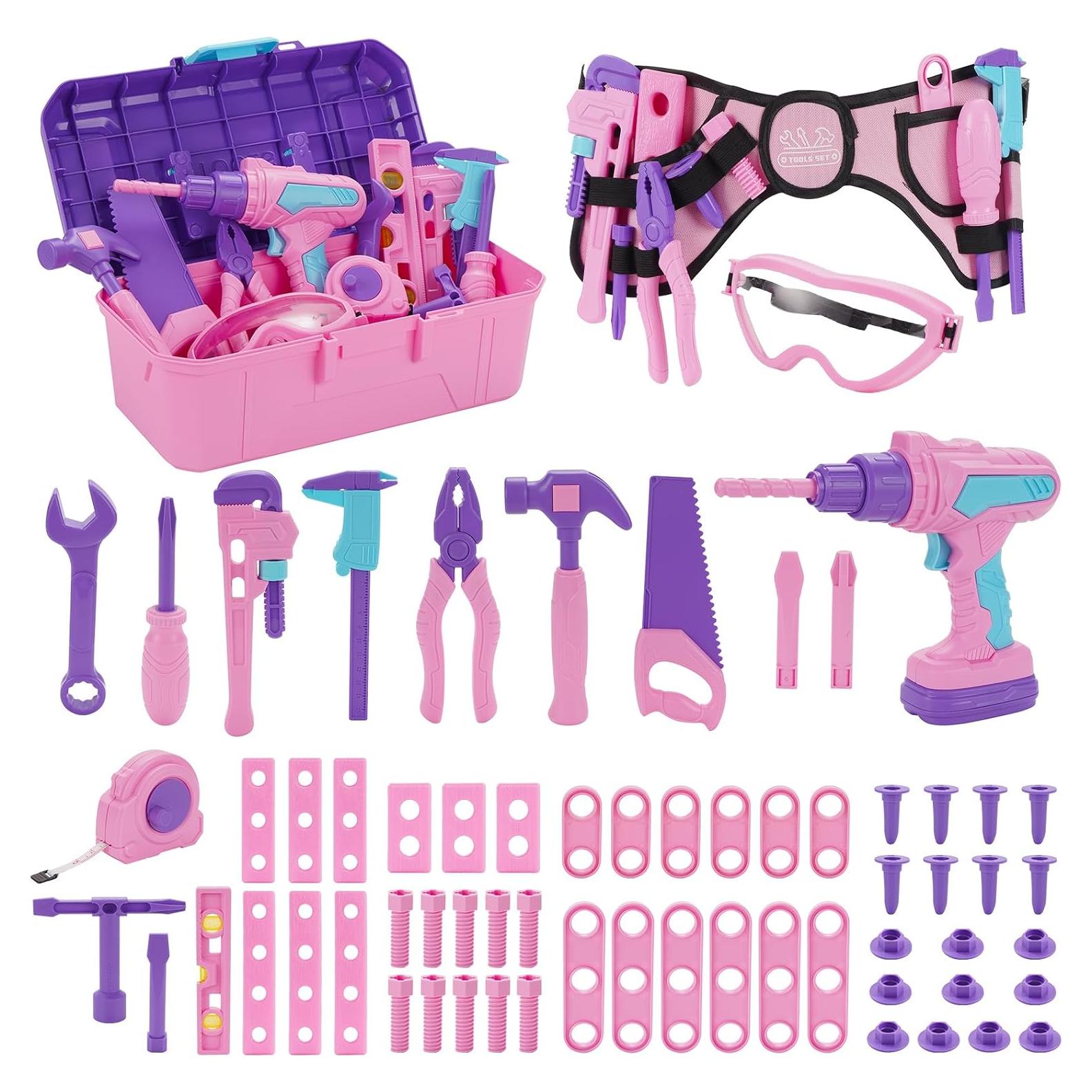 Juego de Herramientas para Niñas Maysida 67 Piezas Rosa