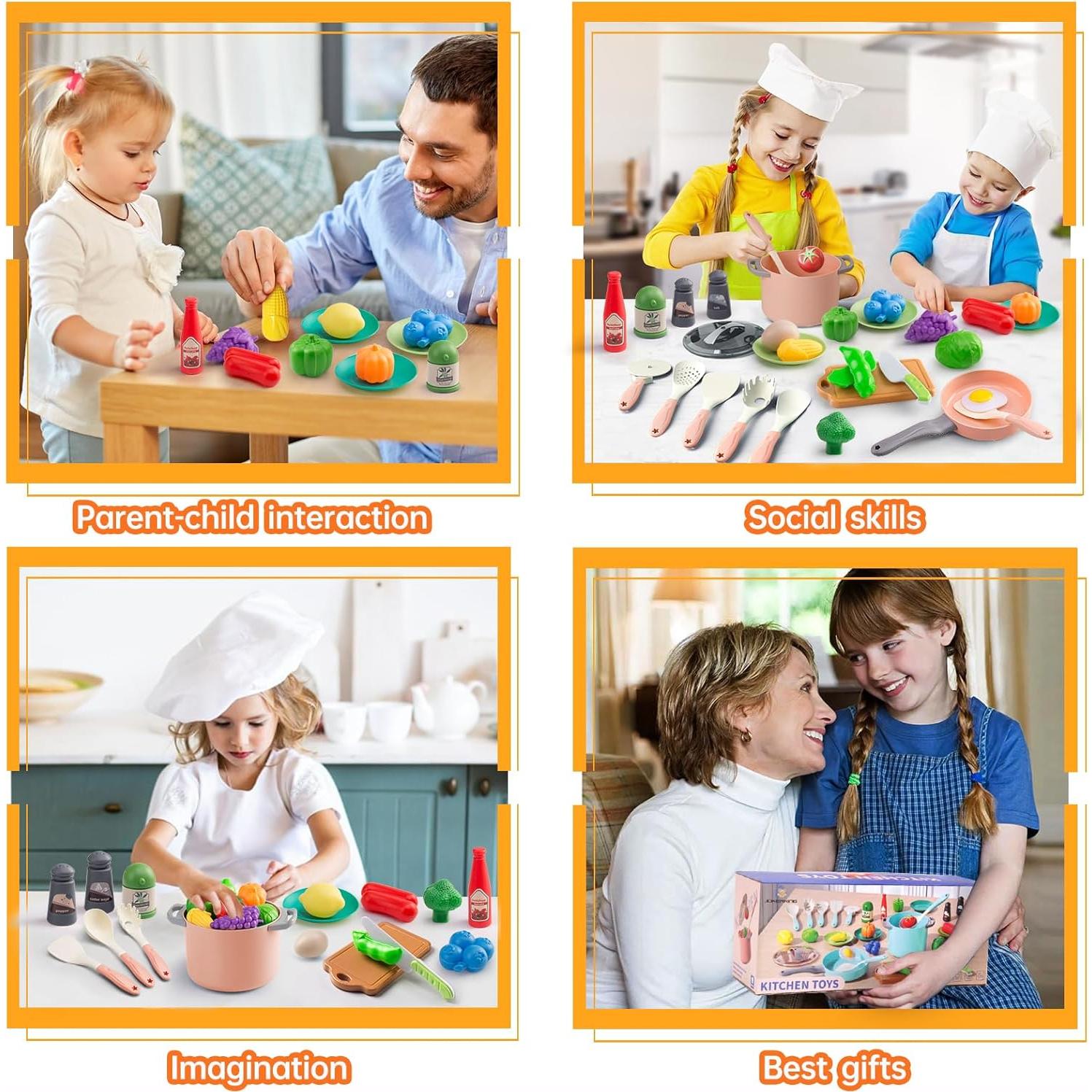 Juego de Cocina para Niños 35 Piezas JOKERKING Rosa