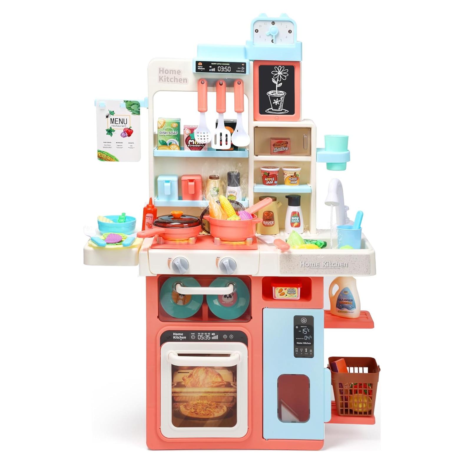 Juego de Cocina Interactivo HOLYFUN Rosa con Luz y Sonido