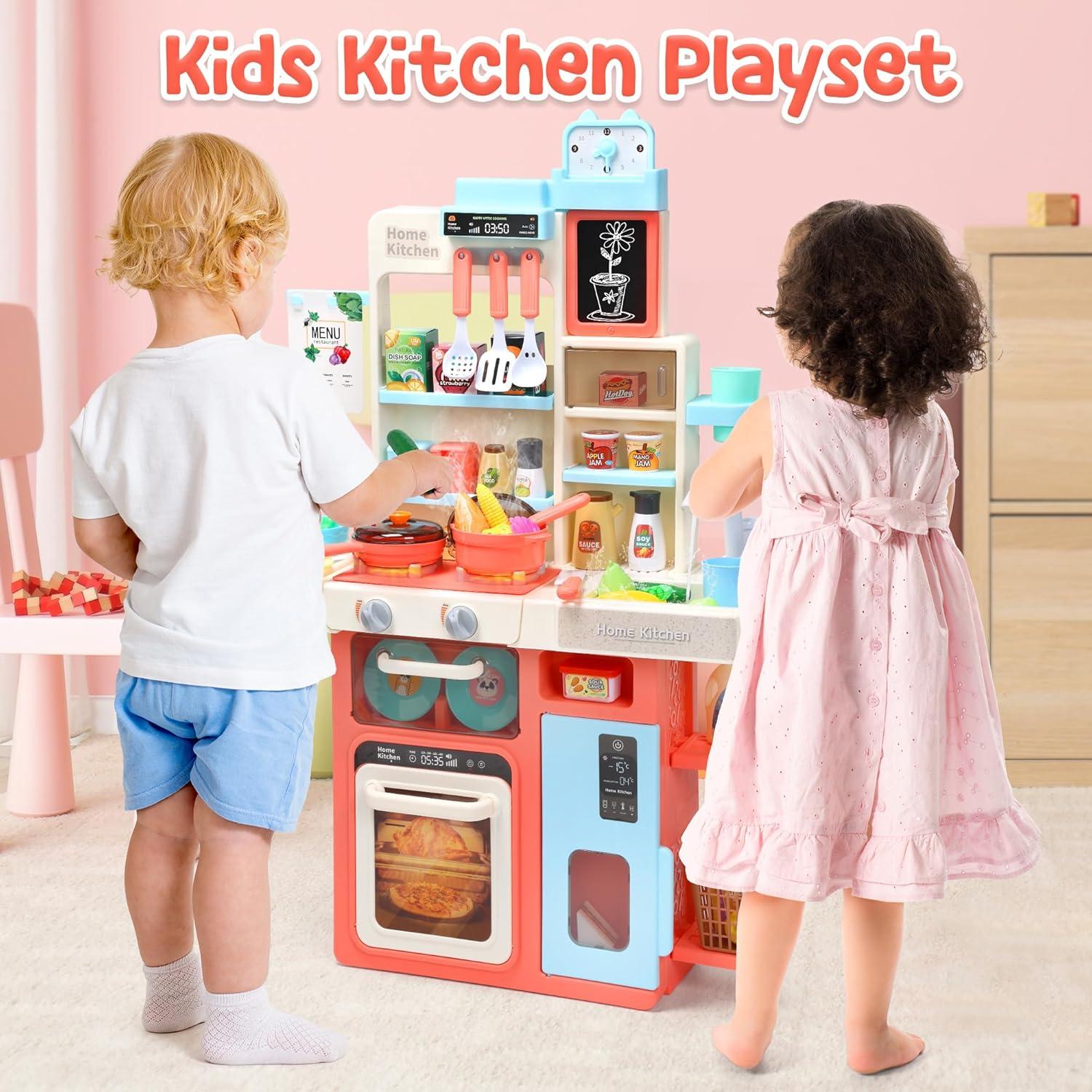 Juego de Cocina Interactivo HOLYFUN Rosa con Luz y Sonido