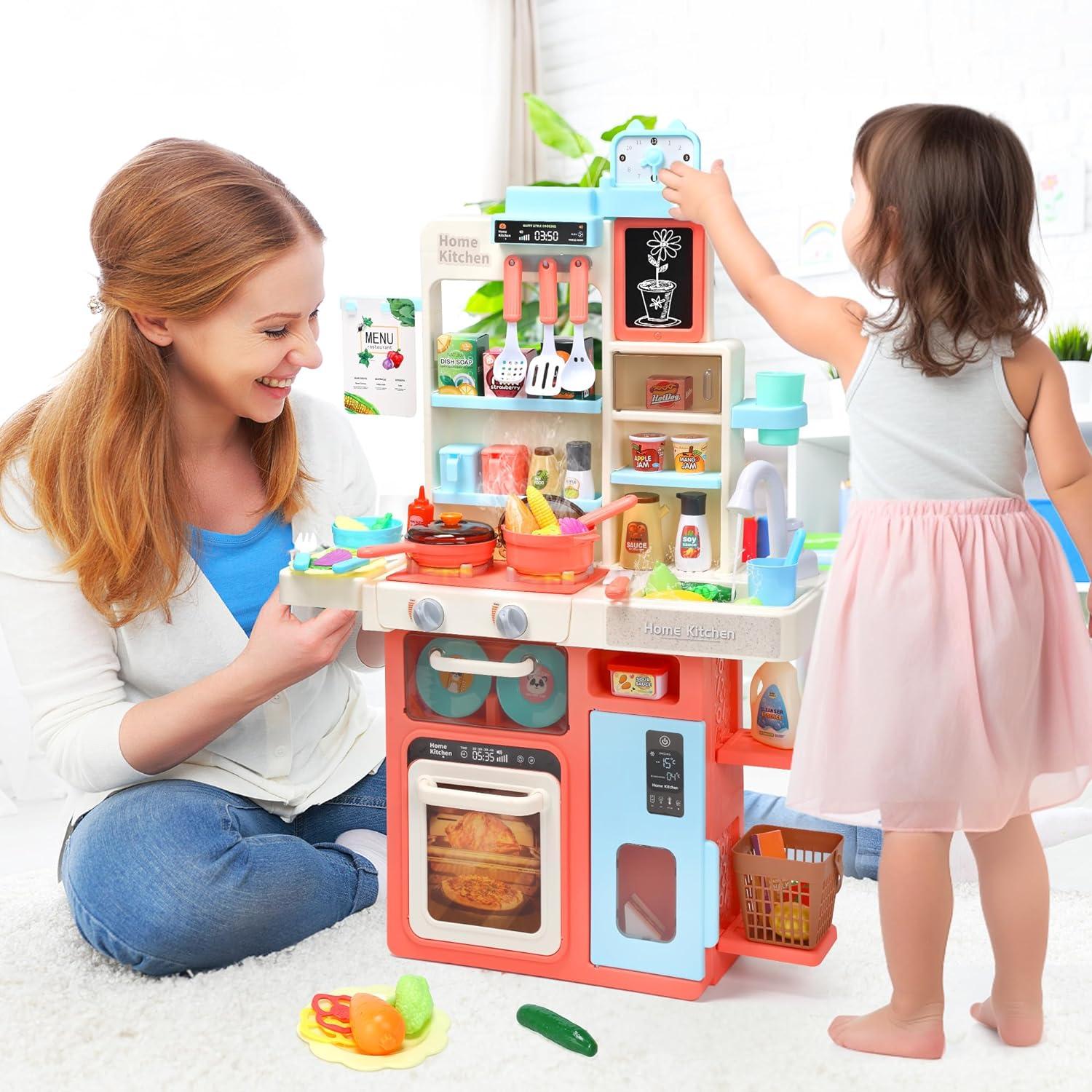 Juego de Cocina Interactivo HOLYFUN Rosa con Luz y Sonido