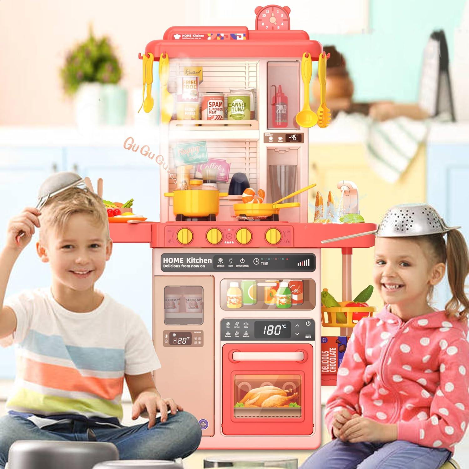 Juego de Cocina Interactivo POFJOEQ 50 Piezas Rosa