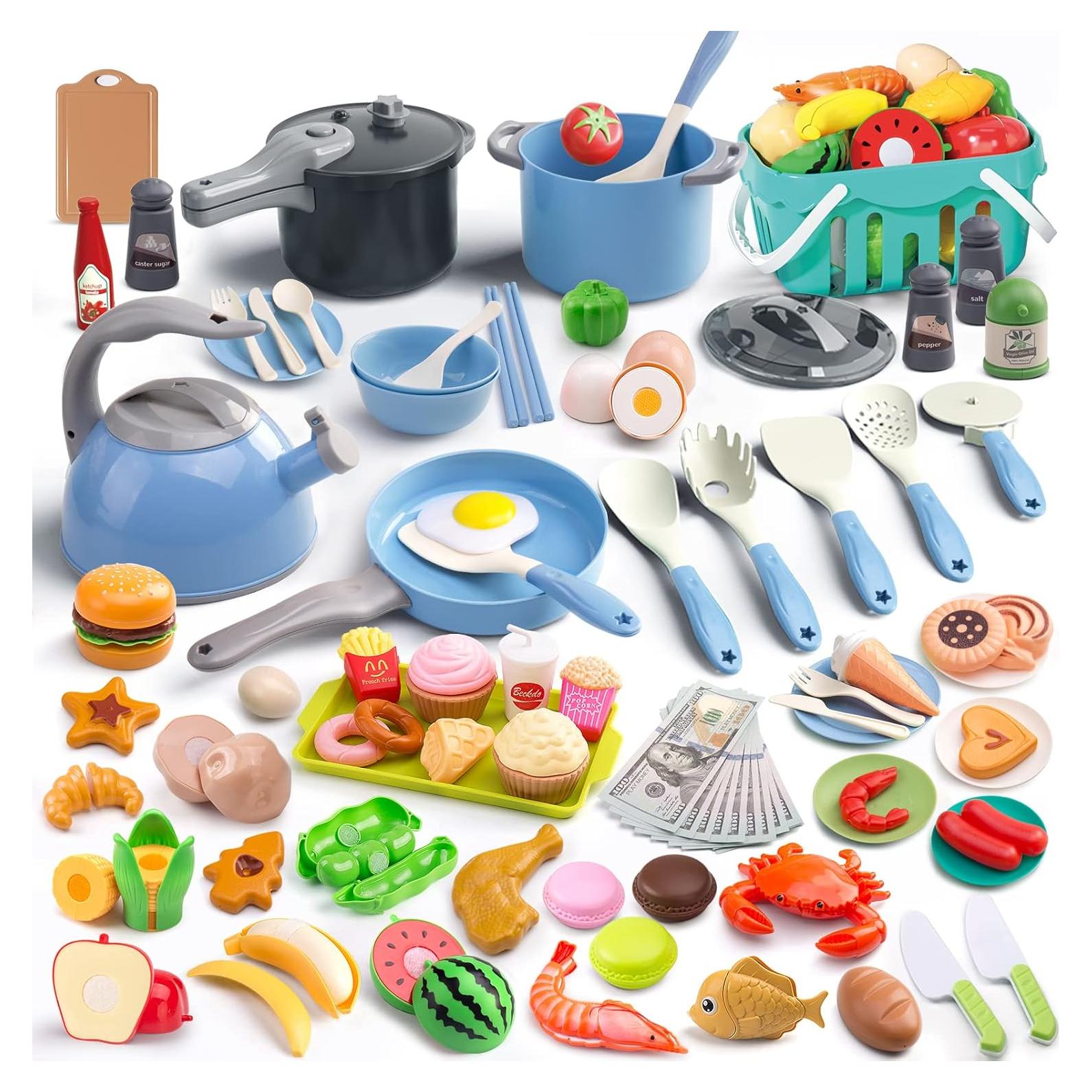 Juego de Cocina 130 Pcs Funpynani - Utensilios y Alimentos Juguete