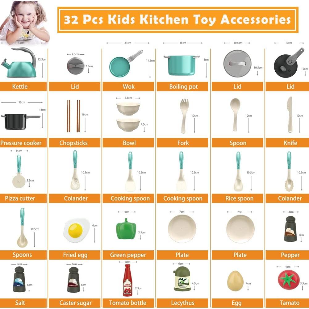 Set de Juguetes de Cocina 32 Piezas Bruvoalon Verde