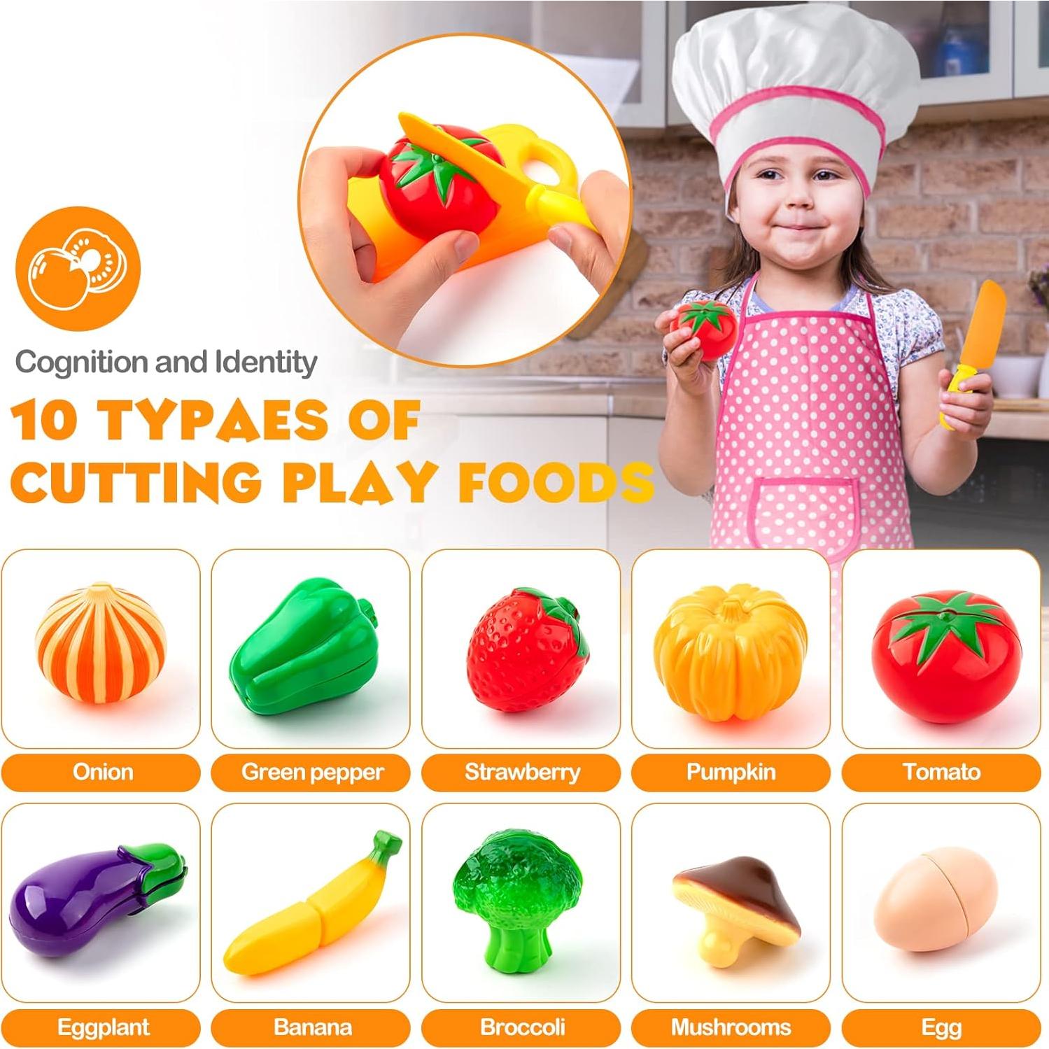 Juego de Cocina Infantil 26 Piezas Tigerhu - Utensilios y Alimentos
