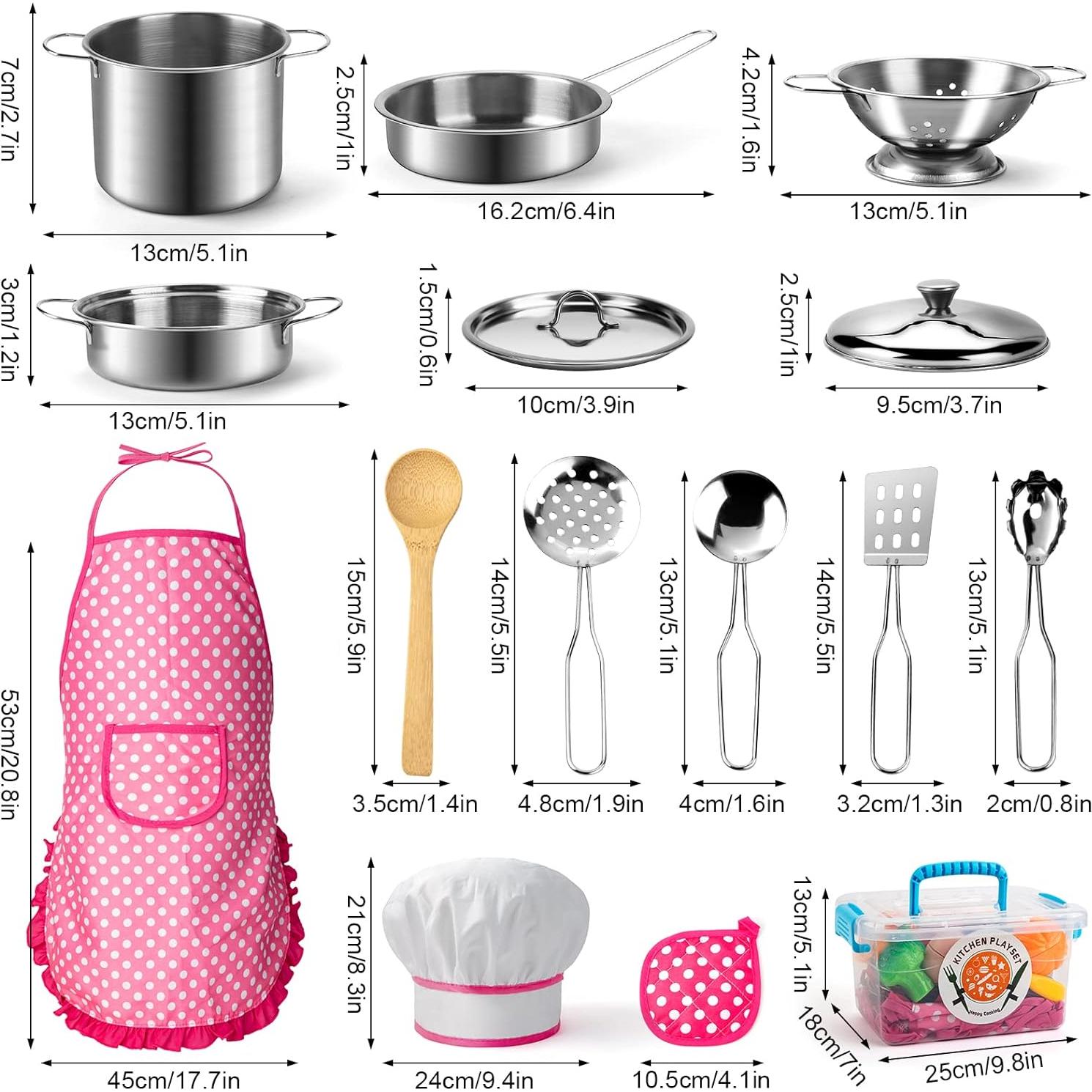 Juego de Cocina Infantil 26 Piezas Tigerhu - Utensilios y Alimentos