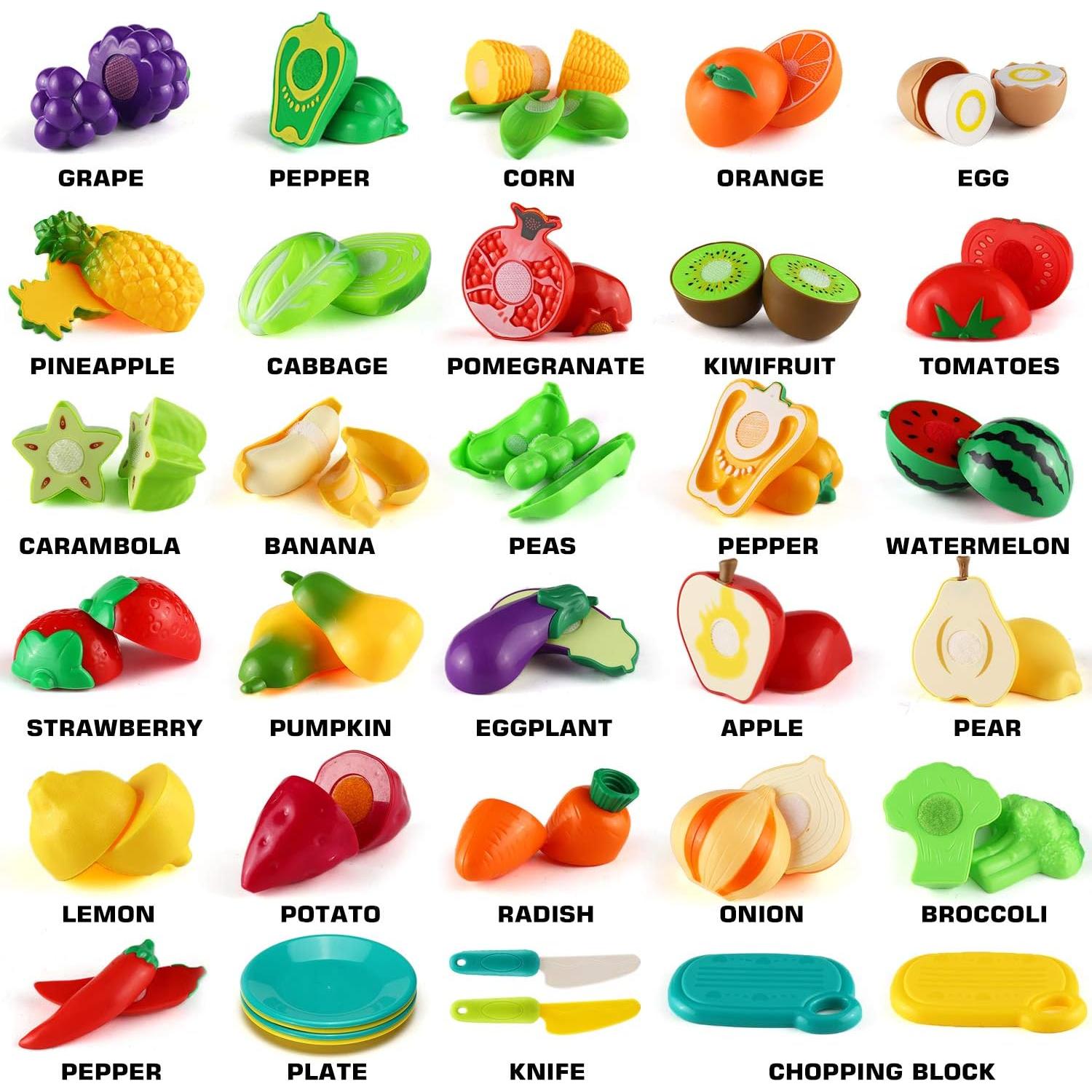 Juego de Comida de Corte 70 PCS LESUTER para Niños