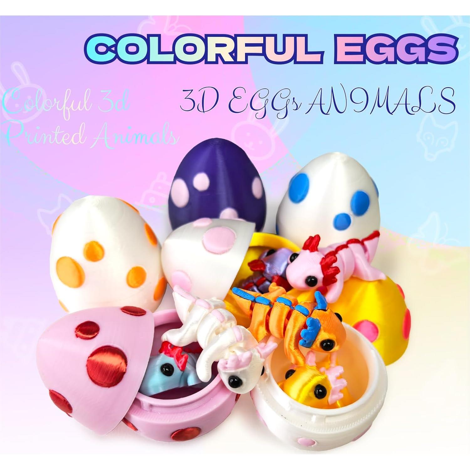 Juego de 6 Mini Huevo de Dragón y Animales 3D YonaaClin