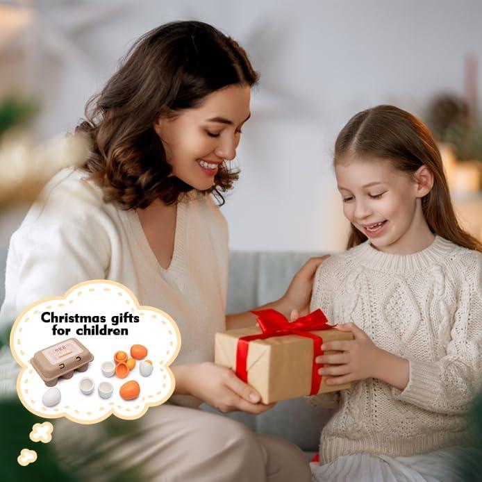 Juguetes de Cocina de Huevo de Madera Sportsvoutdoors 6 Piezas