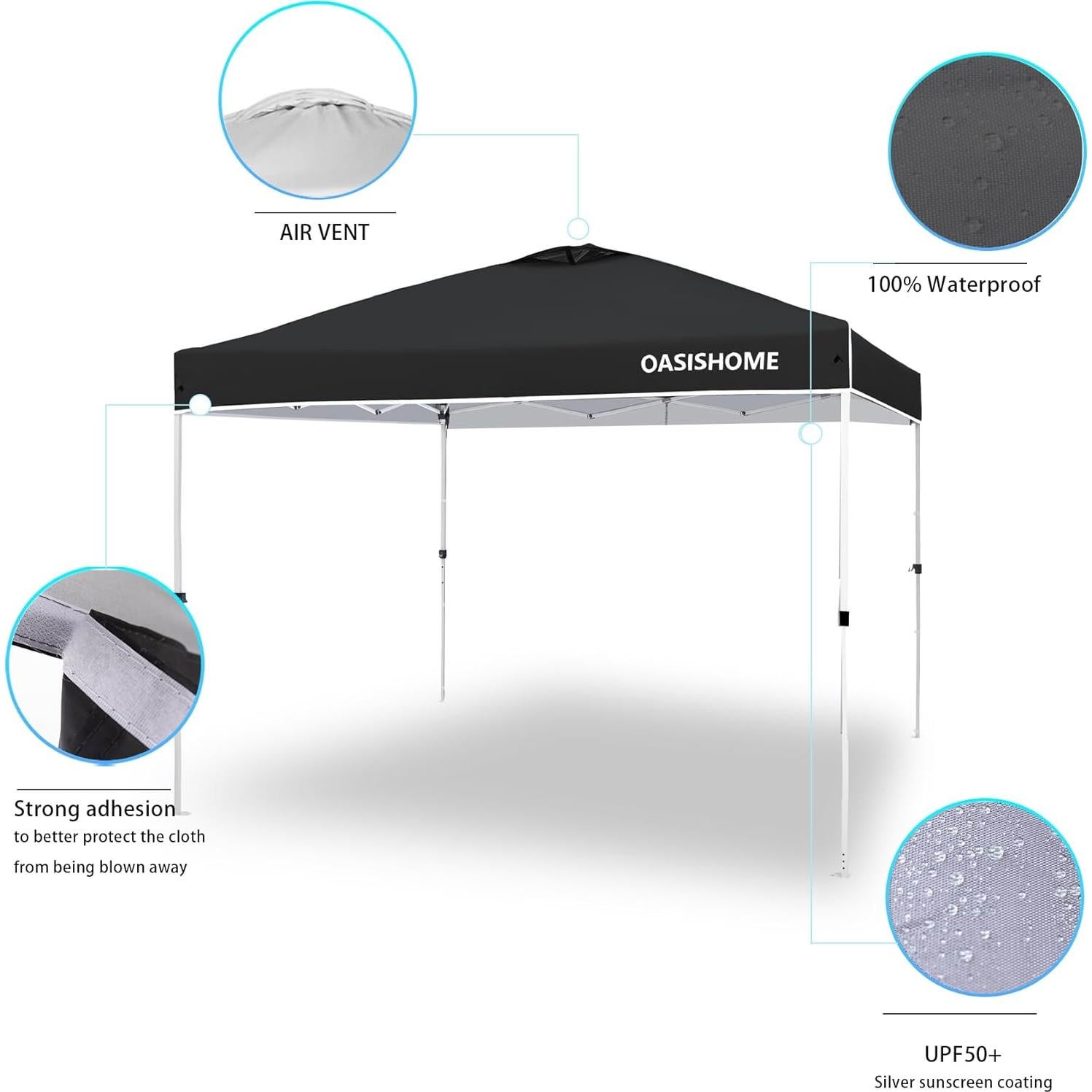 Cubierta Superior OASISHOME 10x10 para Carpa Recta Impermeable