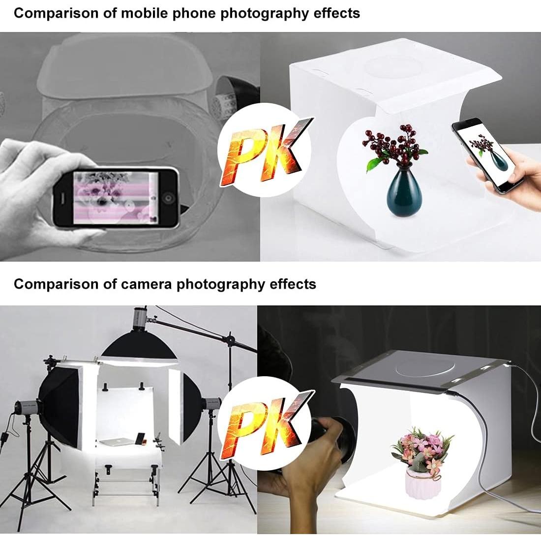 Caja de Luz Fotográfica 25cm DEPTHLAN con 6 Fondos y LED