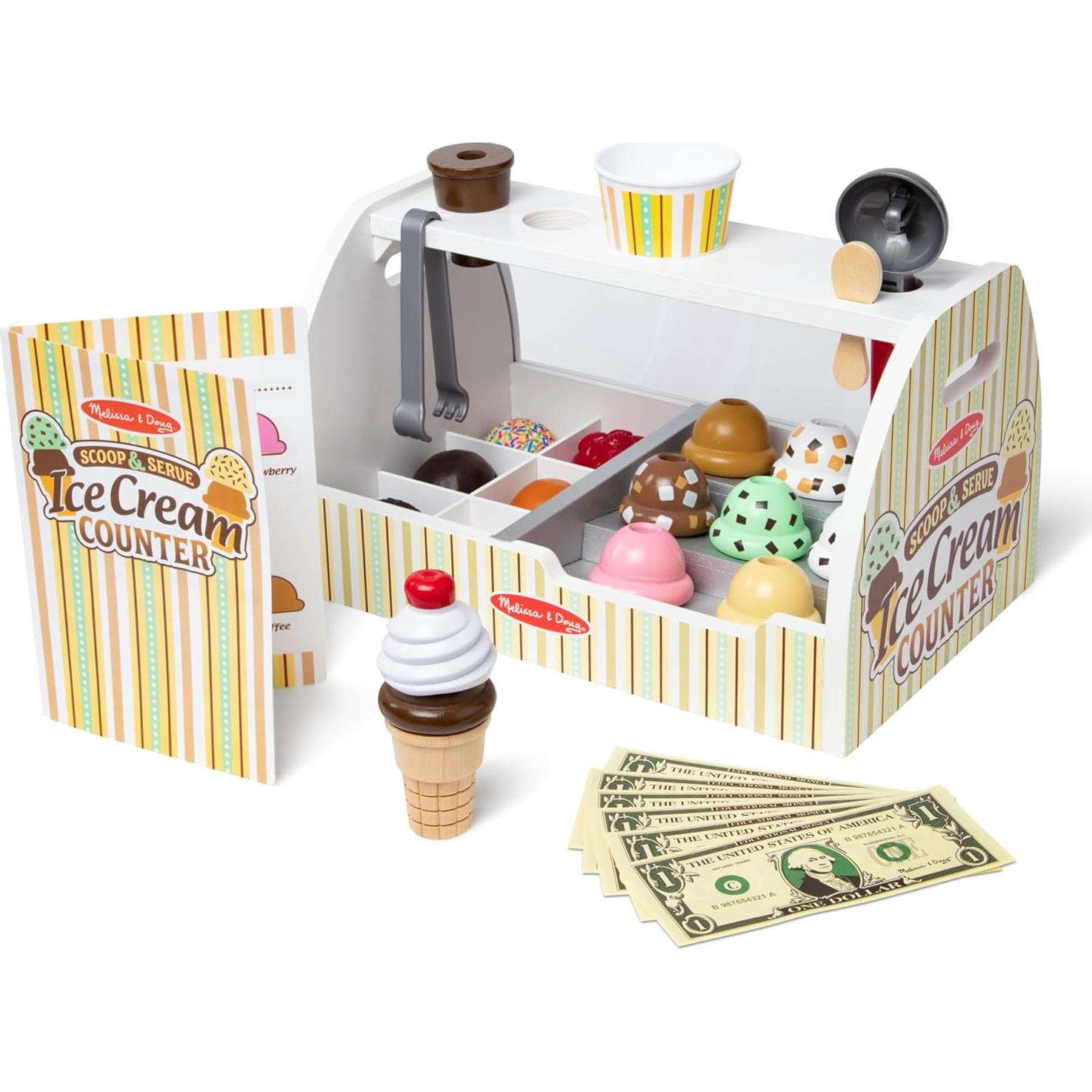 Mostrador de Helados de Madera Melissa & Doug 28 Piezas