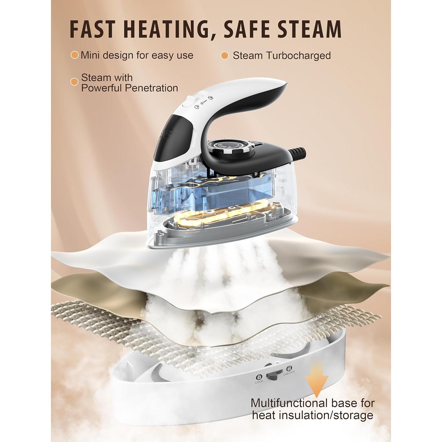 Hierro de Vapor Portátil Sundu HT-2001, Suela Cerámica 1000W