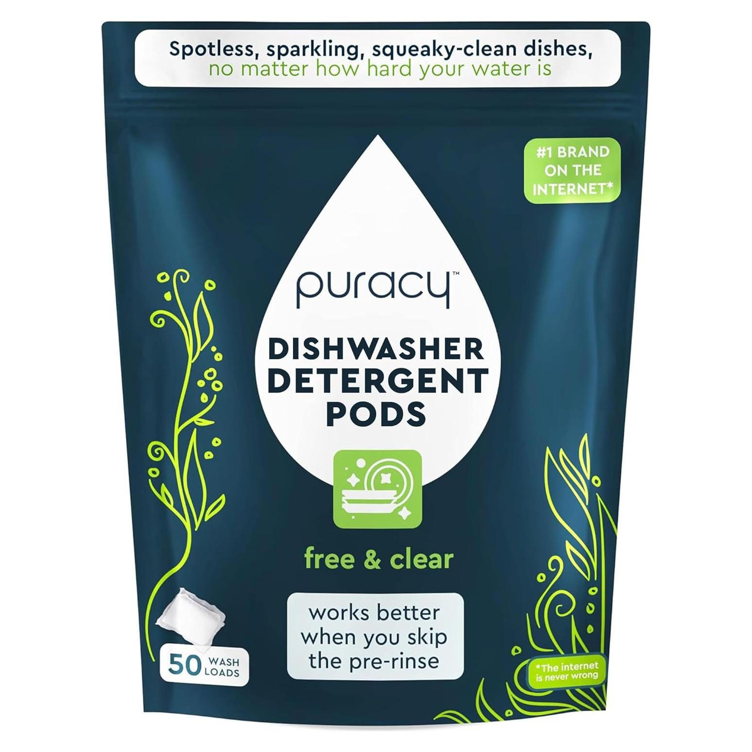 Cápsulas para Lavavajillas Puracy 50 Unidades Sin Fragancia