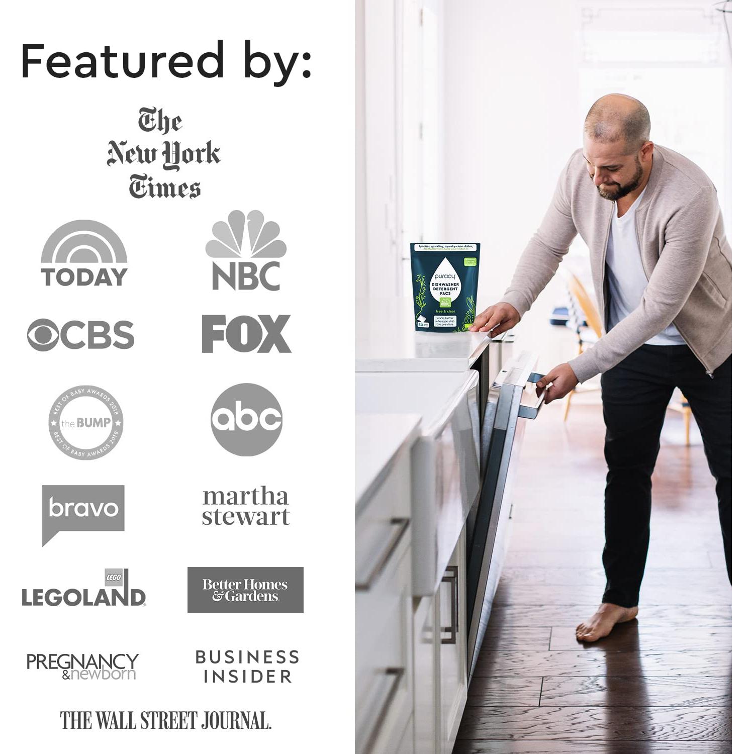 Cápsulas para Lavavajillas Puracy 50 Unidades Sin Fragancia