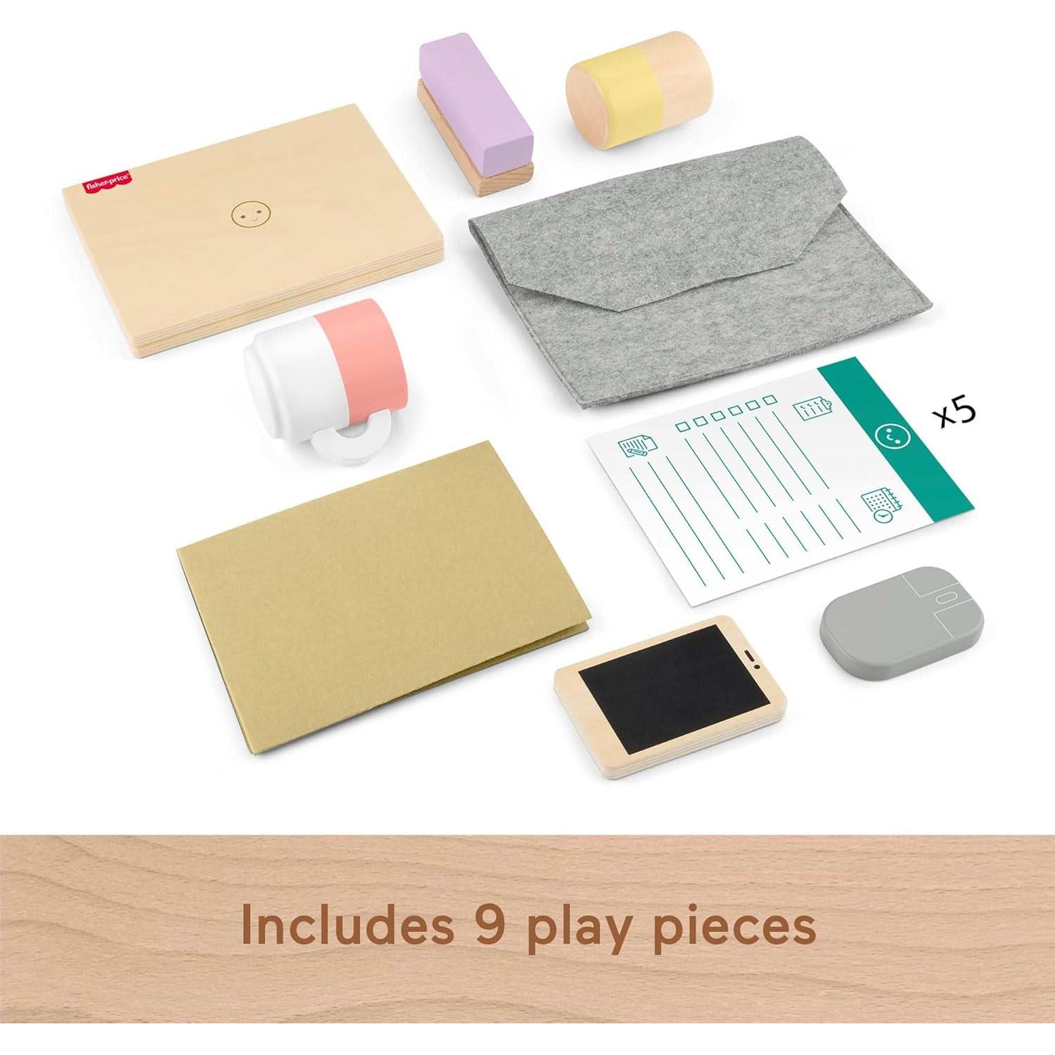 Juego de Oficina de Madera Fisher-Price 9 Piezas para Niños