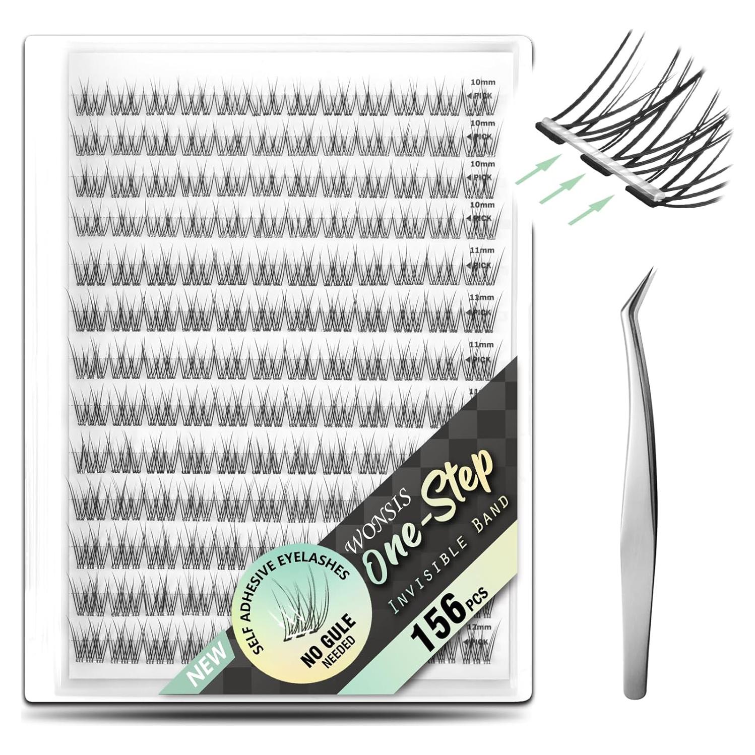 Pestañas Autoadhesivas WONSIS 156 Piezas Banda Invisible