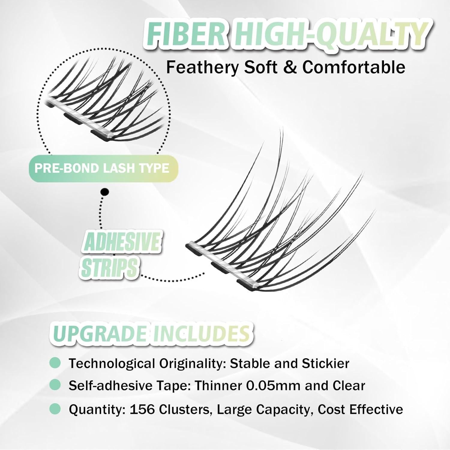 Pestañas Autoadhesivas WONSIS 156 Piezas Banda Invisible